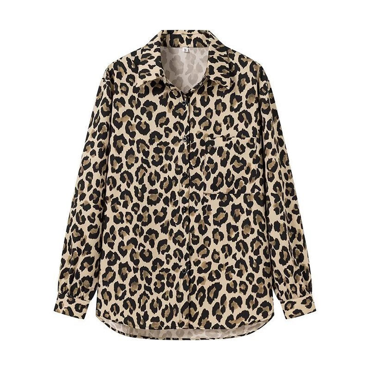 Dame vide linnbukser i trendy leopardmønster Skjora