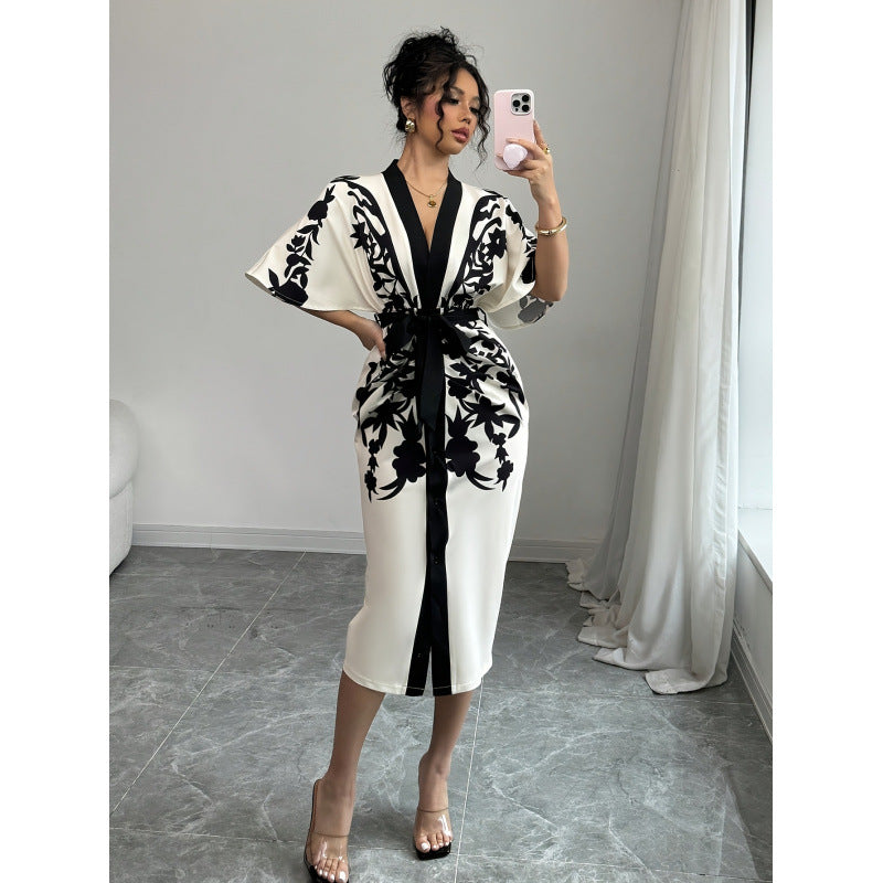 Dame Kimono-Stil Kaftan-Kjole Skjora