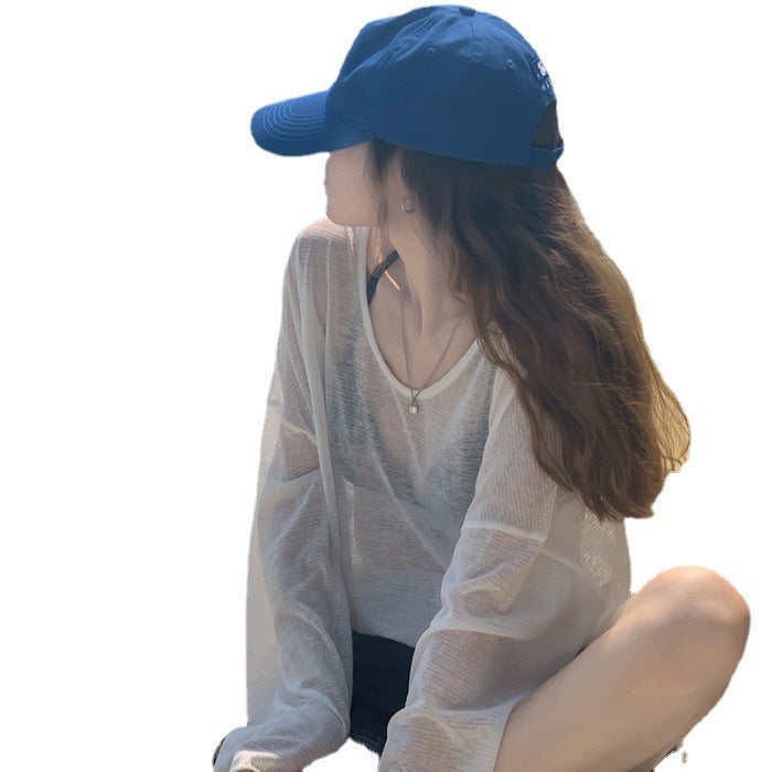 Kvinne kort sweatshirt i moderne batikkdesign med brede ermer og rund hals Skjora