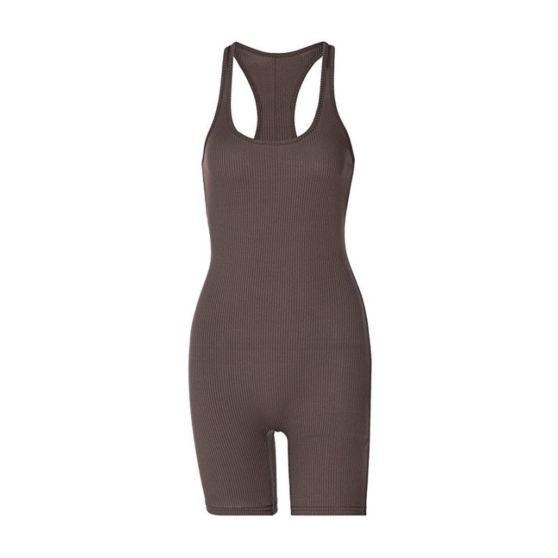 Dame sporty jumpsuit i uformell ribbet design Skjora