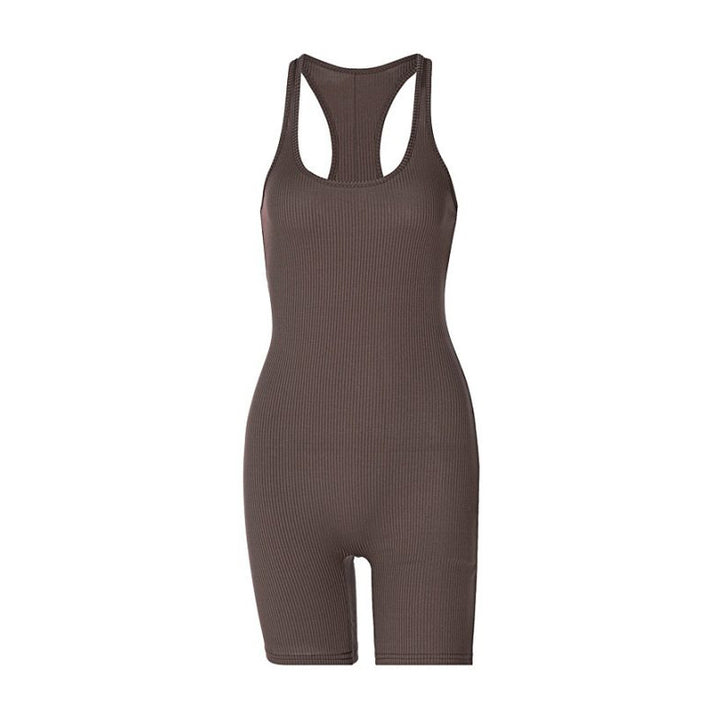 Dame sporty jumpsuit i uformell ribbet design Skjora