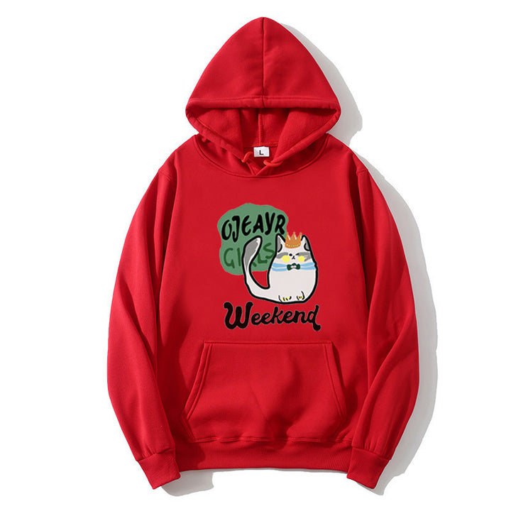 Damen Kapuzenpullover mit verspieltem Katzenmotiv Skjora