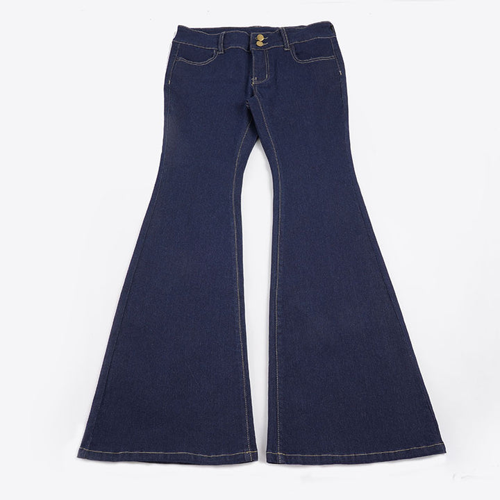 Dame Bootcut Jeans med høy midje og elegant sømføring Skjora