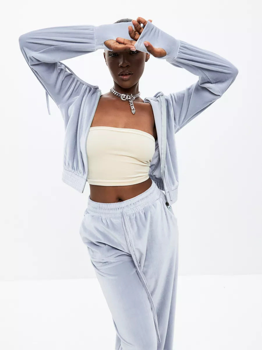 Kvinnens fleece loungewear-sett med allsidige stylingalternativer og sporty eleganse