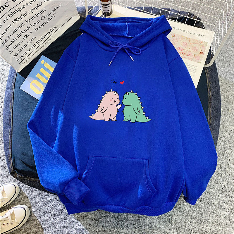 Damen Kapuzenpullover mit verspieltem Dinosaurier-Motiv Skjora
