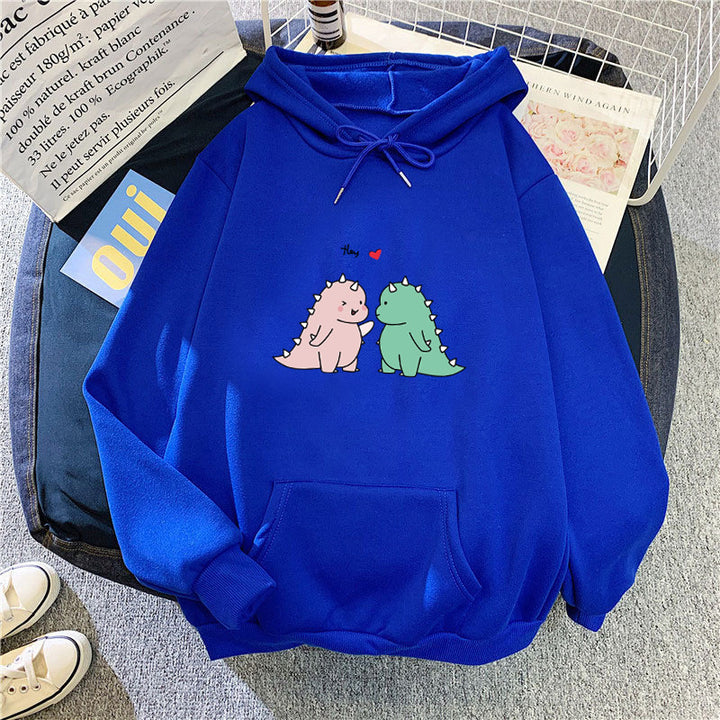 Damen Kapuzenpullover mit verspieltem Dinosaurier-Motiv Skjora
