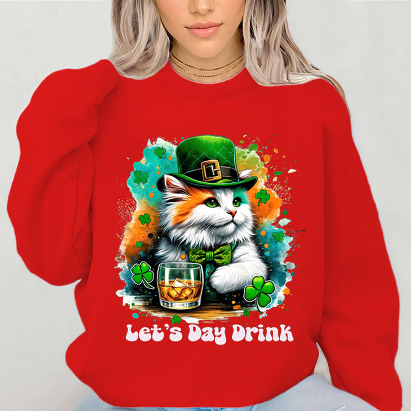 Kvinnegenser med morsomt katte design og inspirerende tekst Skjora