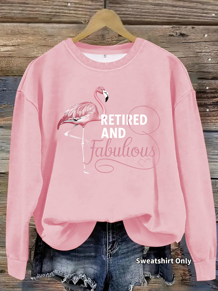 Kvinnenes sweatshirt med unik flamenco-motiv og inspirerende trykk Skjora