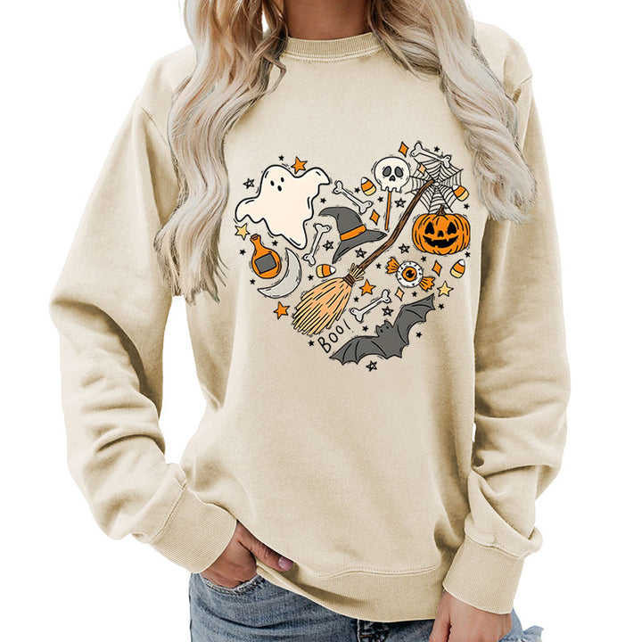 Dame Halloween Sweatshirt med Kreativ Design Skjora