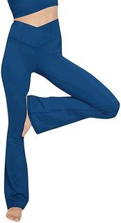 Dame Bootcut Yoga-bukse laget av elastisk materiale med høy midje Skjora