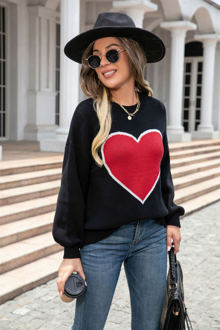 Kvinne sweatshirt med hjerte design Skjora