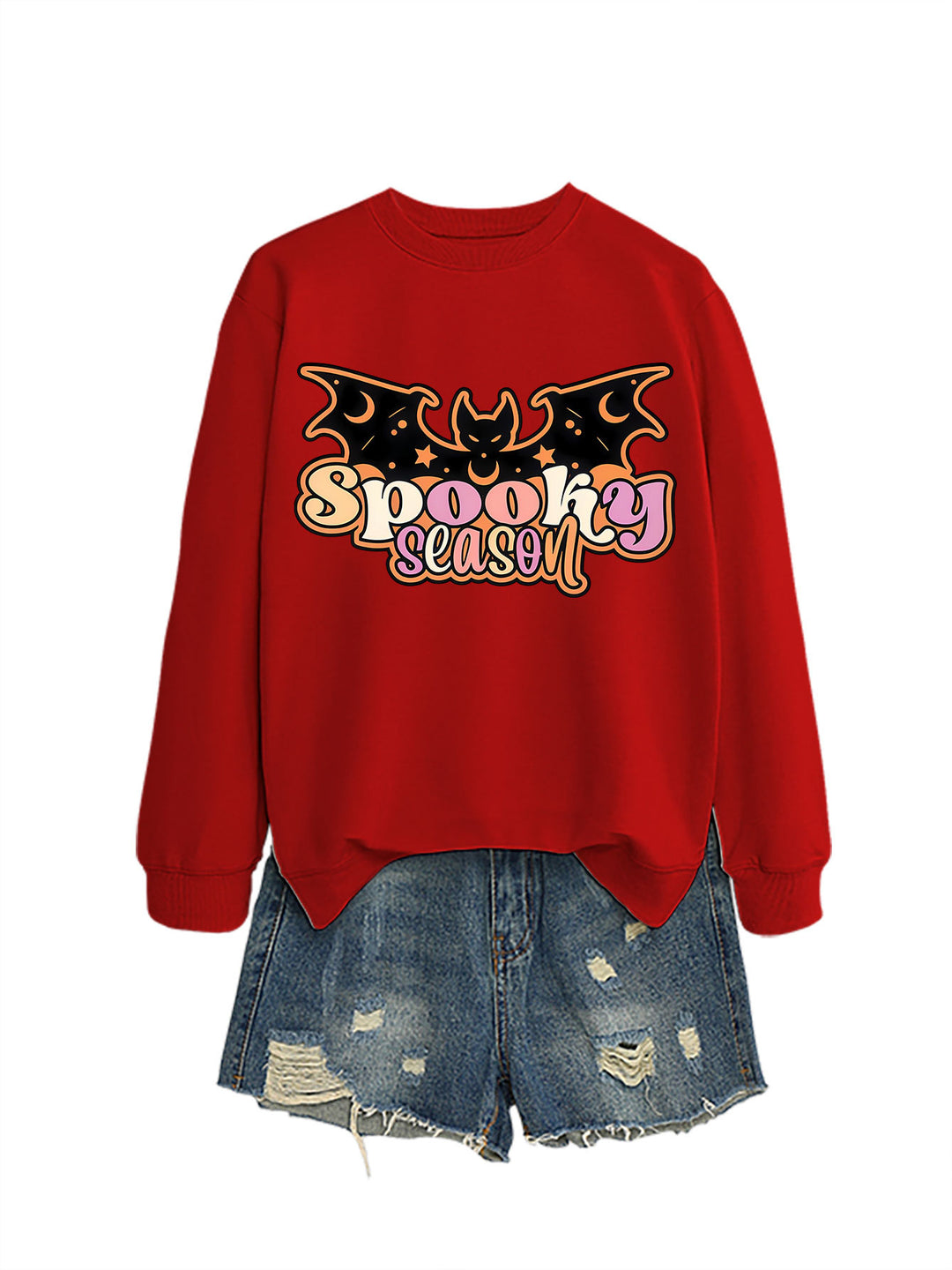 Kvinne sweatshirt med kreativ Halloween-design Skjora