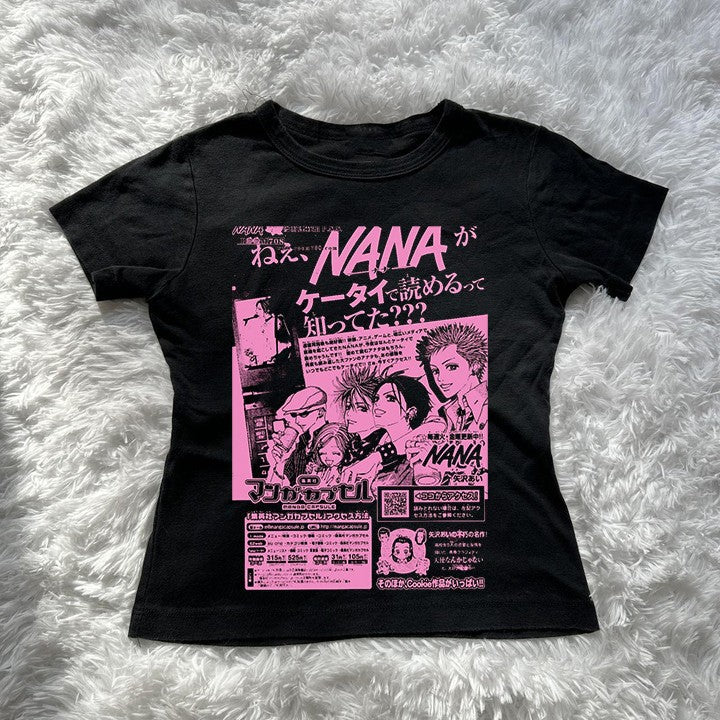Damer Crop-Top med kreativ grafisk trykk Skjora