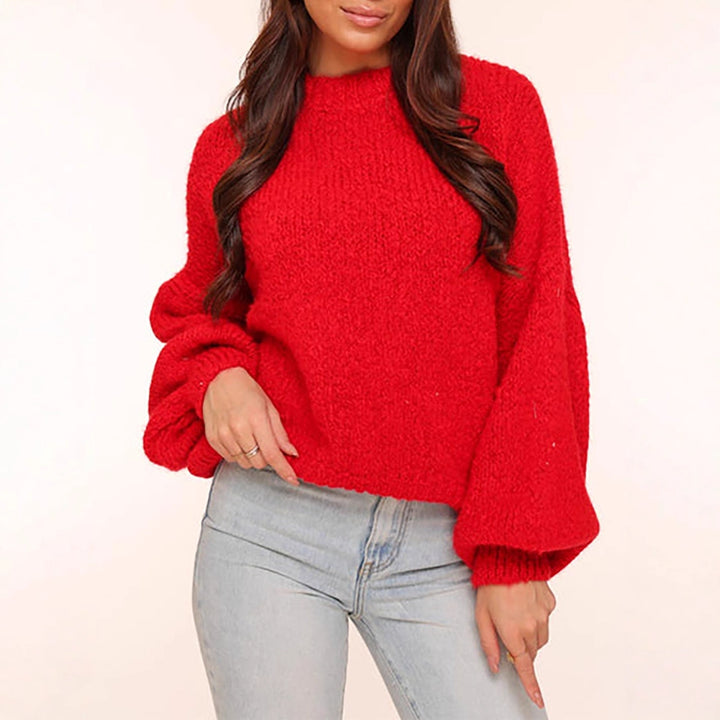 Kvinnens chunky strikket oversized genser med voluminøse ermer og koselig passform Skjora