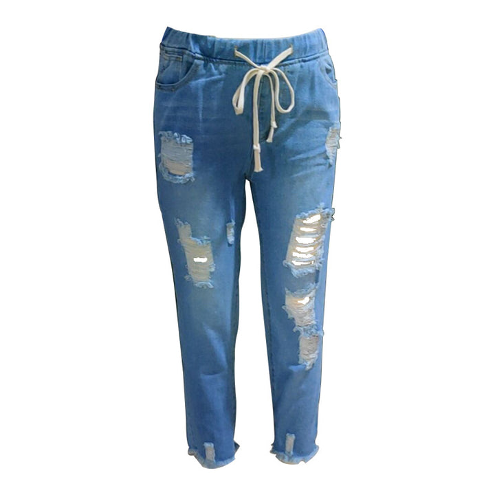 Dame Skinny Jeans med avslappet bruktutseende Skjora