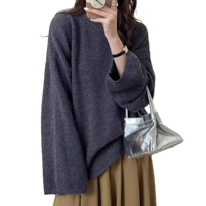 Dame oversized strikkegenser med vid snitt og fint materiale Skjora