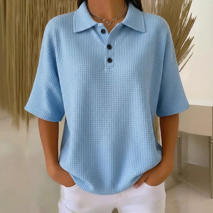 Dame sporty polo shirt i waffle pique Skjora