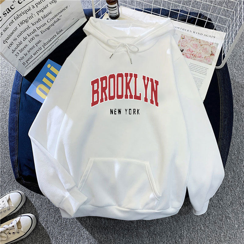 Women's Hoodie with Trendy Brooklyn Print Skjora