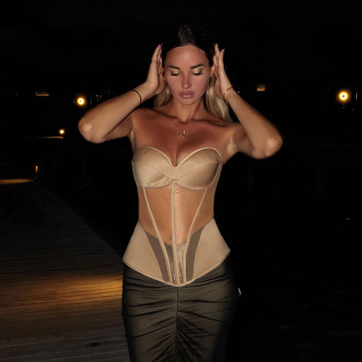 Dame Korsett med transparente innsatser og raffinert snitt Skjora