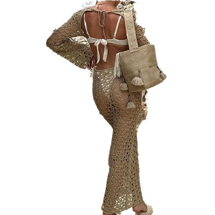 Damen Elegantes Häkel-Maxikleid mit weitem Schnitt und feinen Details Skjora