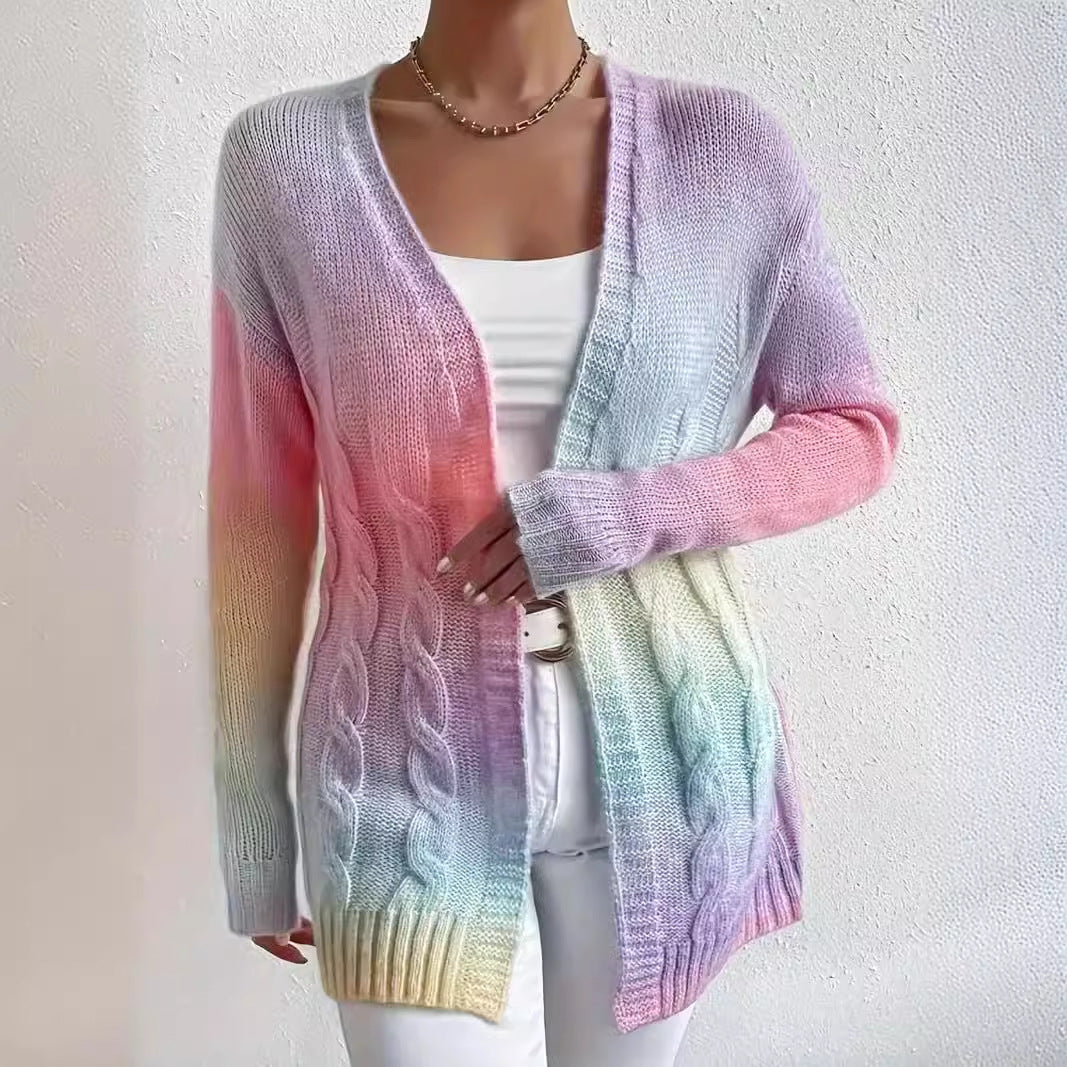 Kvinnens cardigan i moderne gradientfarger Skjora