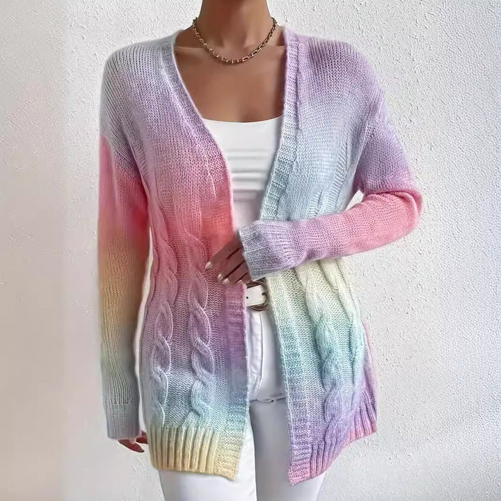 Kvinnens cardigan i moderne gradientfarger Skjora