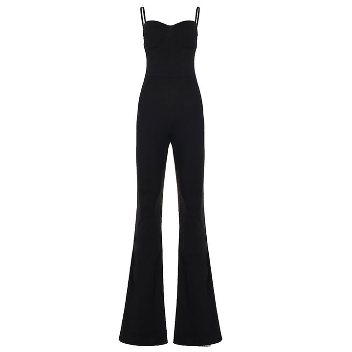 Dame Flared Jumpsuit med strapless topp og figurnær silhuett Skjora
