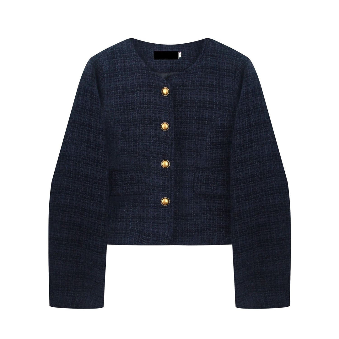 Kvinne cropped blazer med gullknapper Skjora