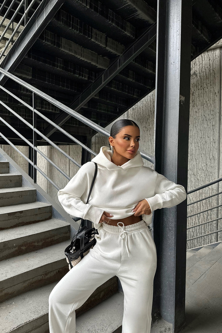 Dame Sportslig Hoodie med elegant snitt Skjora