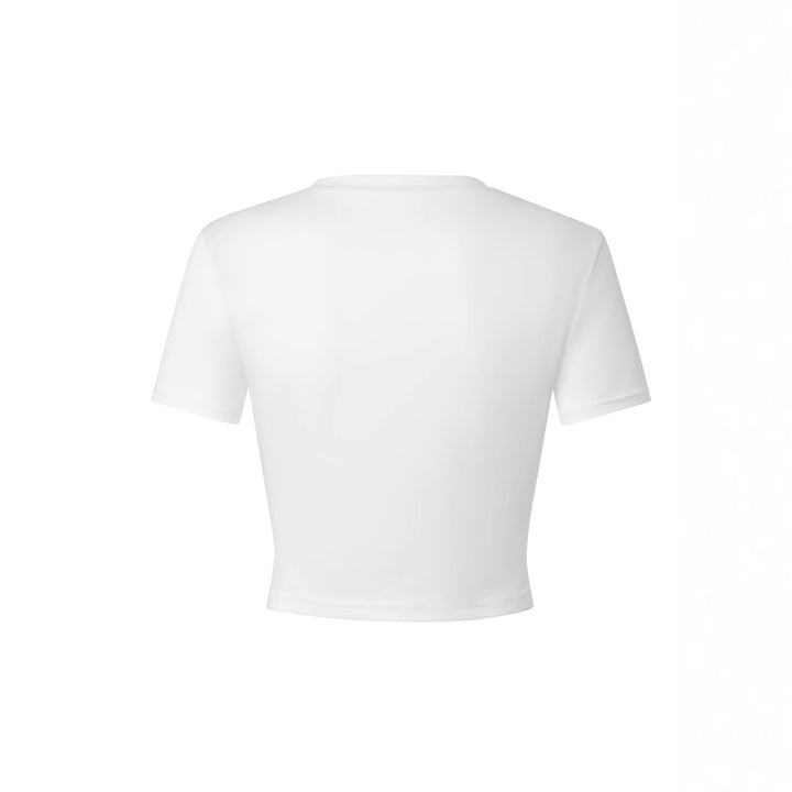 Women's Crop T-Shirt with Creative Cowboy Motif Skjora