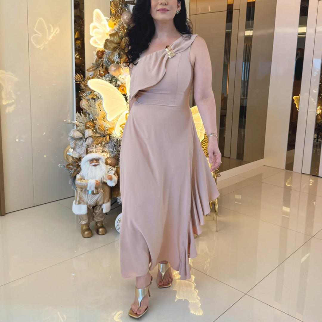 Dame Maxi Kjole med Elegant Samling Skjora