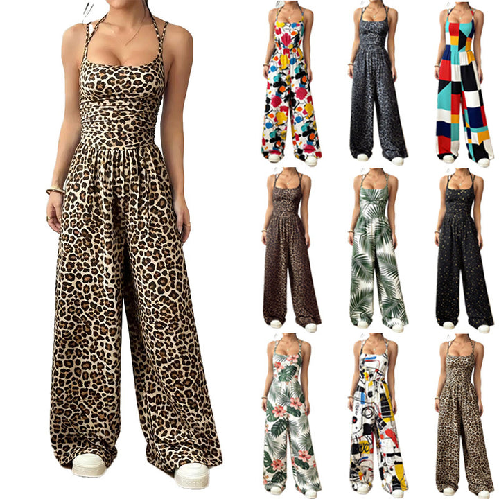 Dame Elegant Jumpsuit med vide ben og spaghetti-stropper Skjora