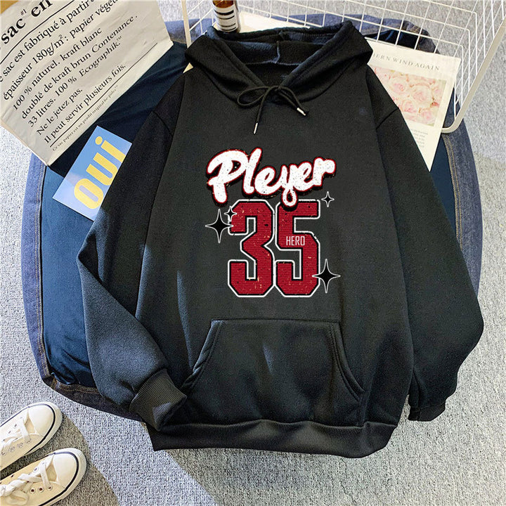 Damer hettegenser med kreativt basketballdesign Skjora