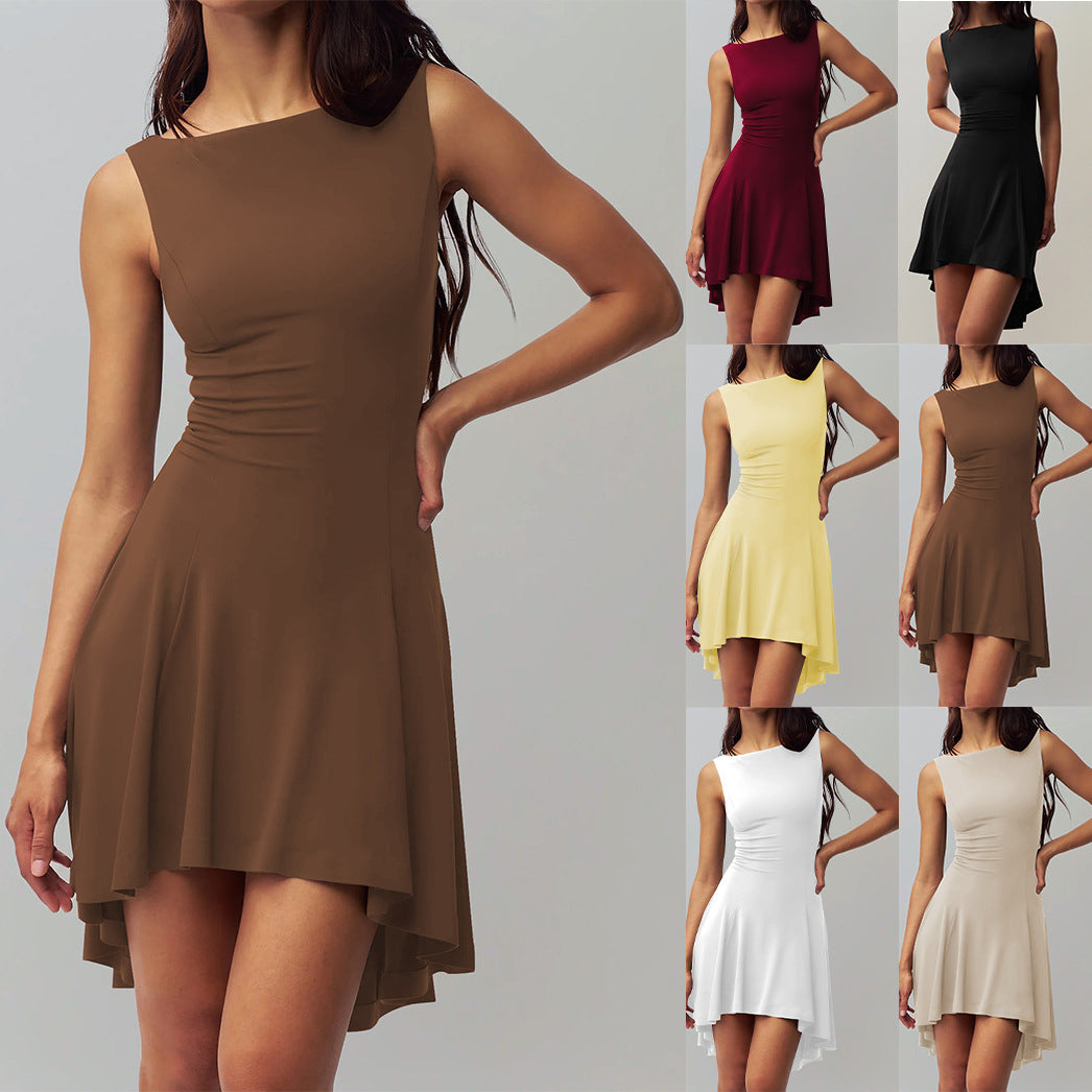 Dame Elegant asymmetrisk jumpsuit med figurnær ved design Skjora