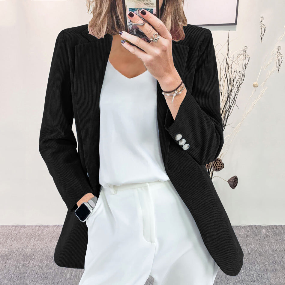 Damenes stilige stripete blazer med slim fit Skjora