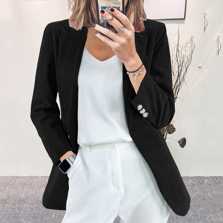 Damenes stilige stripete blazer med slim fit Skjora
