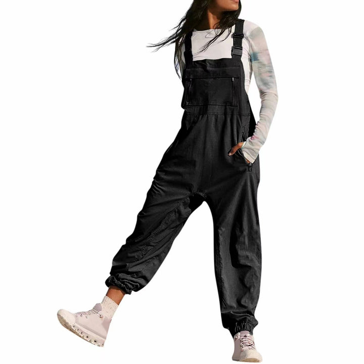 Dame Løs Jumpsuit med praktiske lommer og elastisk kant Skjora