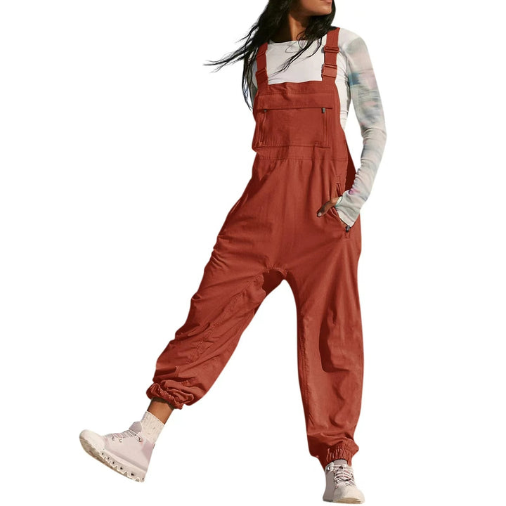 Dame Løs Jumpsuit med praktiske lommer og elastisk kant Skjora