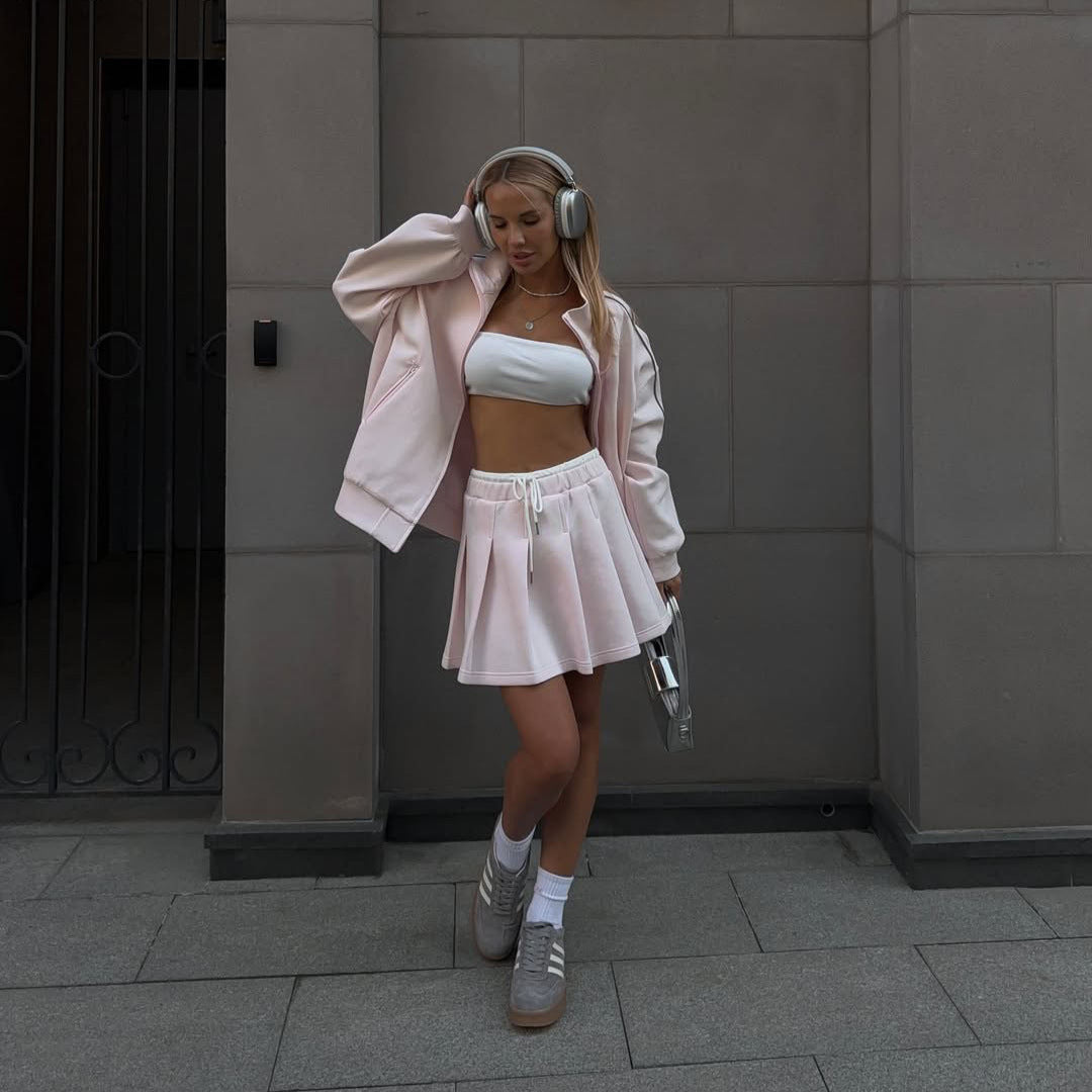 Dames sporty oversized jakke med høy krage Skjora