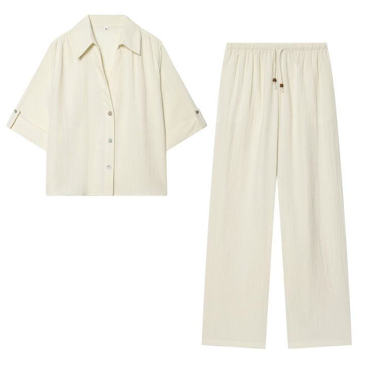 Dame casual bluse med strukturert stoff og overskårne skuldre Skjora