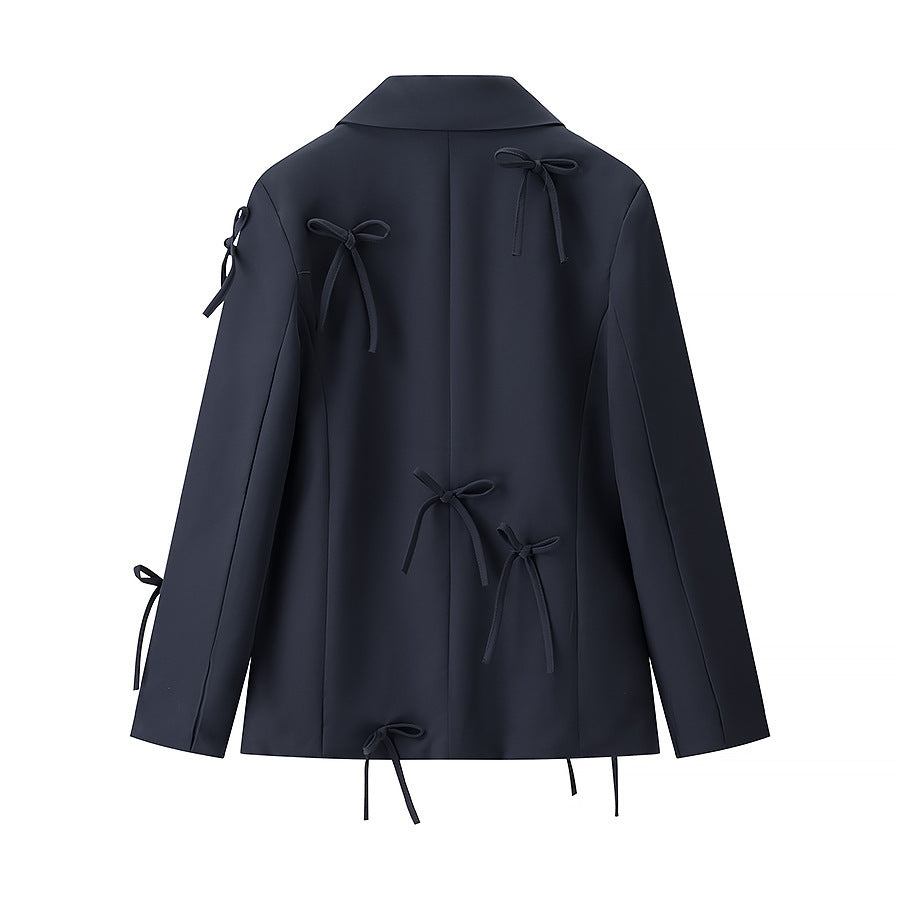 Dame mote blazer jakke med dekorative bånd detaljer Skjora