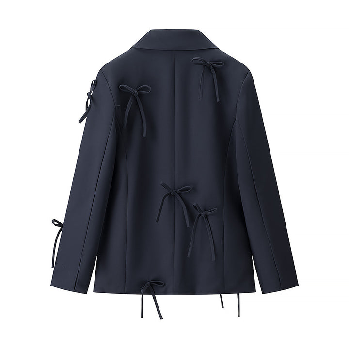 Dame mote blazer jakke med dekorative bånd detaljer Skjora