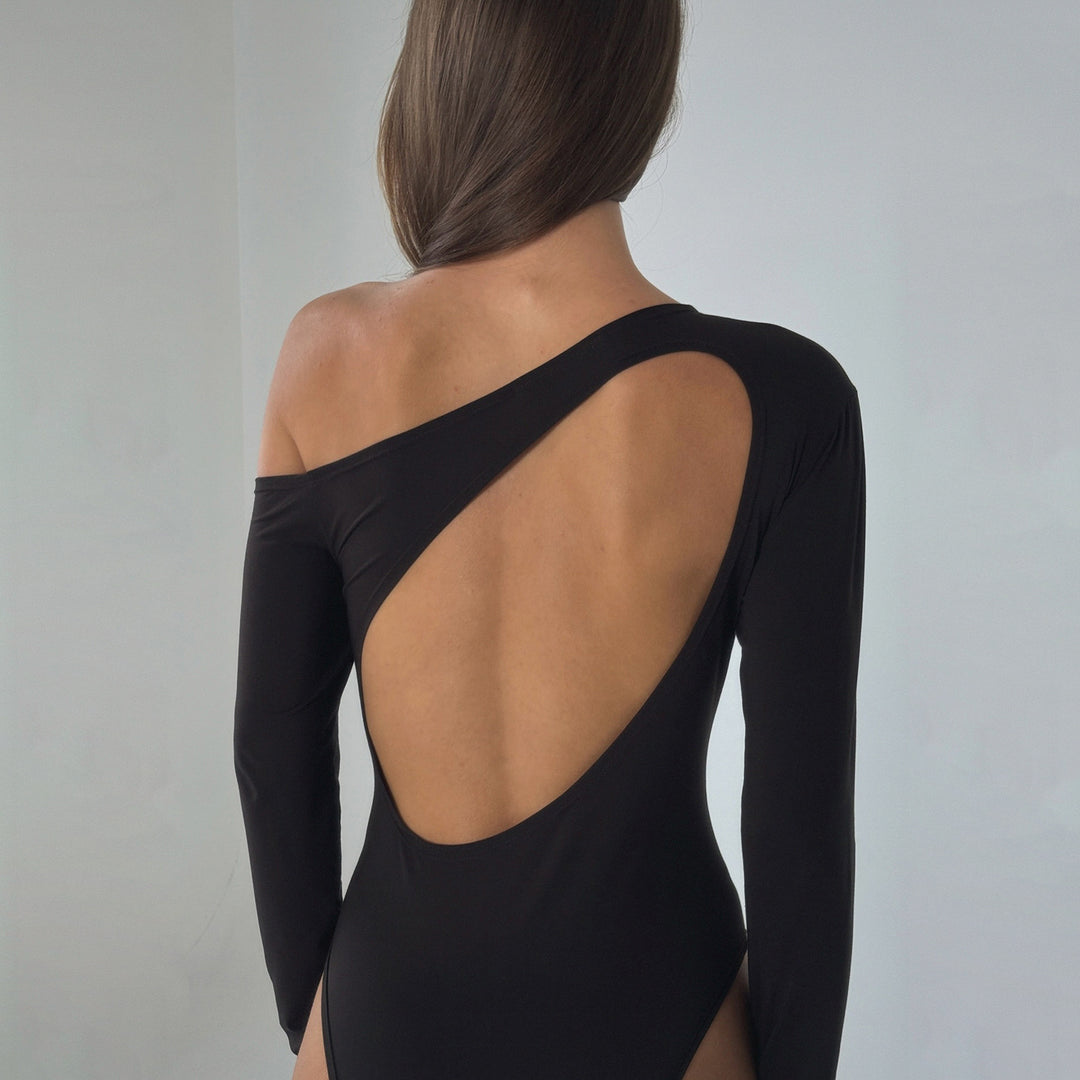 Dame Langerm Bodysuit med stilig Off-Shoulder-design og figurnær silhuett Skjora