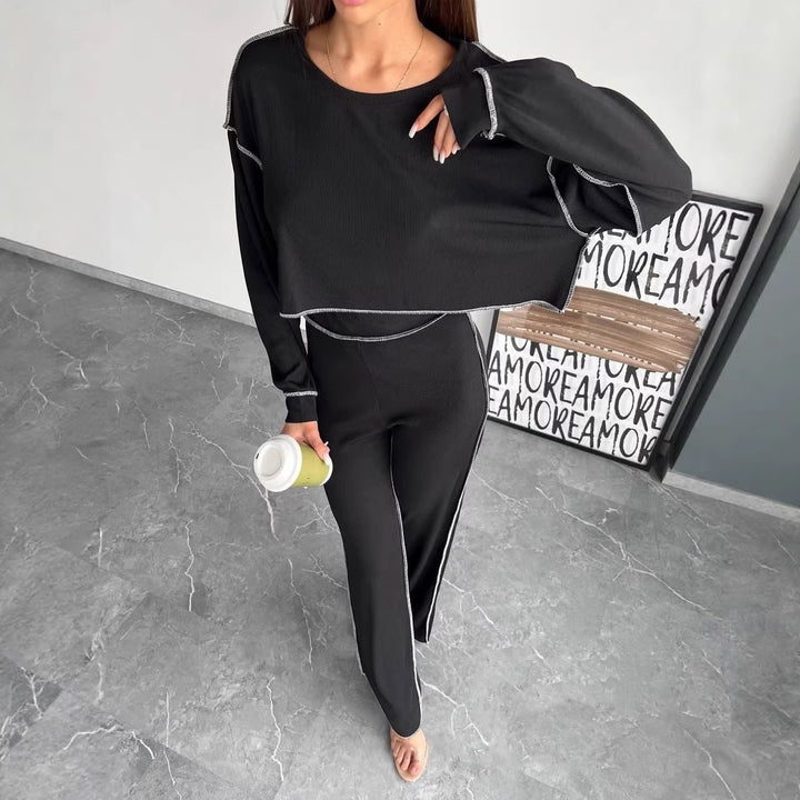 Damer Casual og Elegant Lounge Sett med Løs Passform Skjora