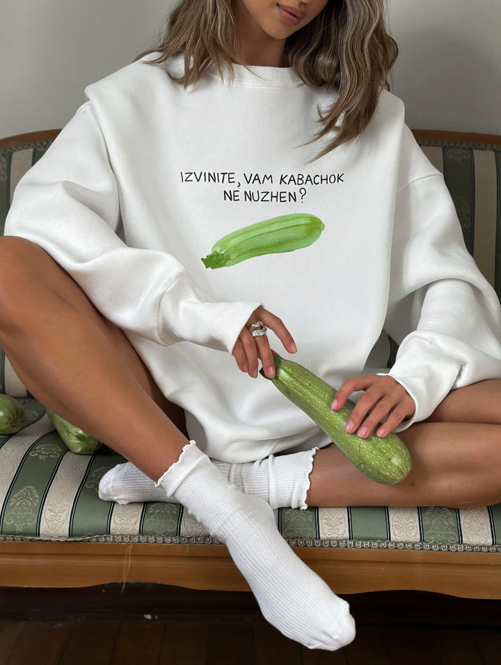 Dame casual sweatshirt med originalt trykk Skjora