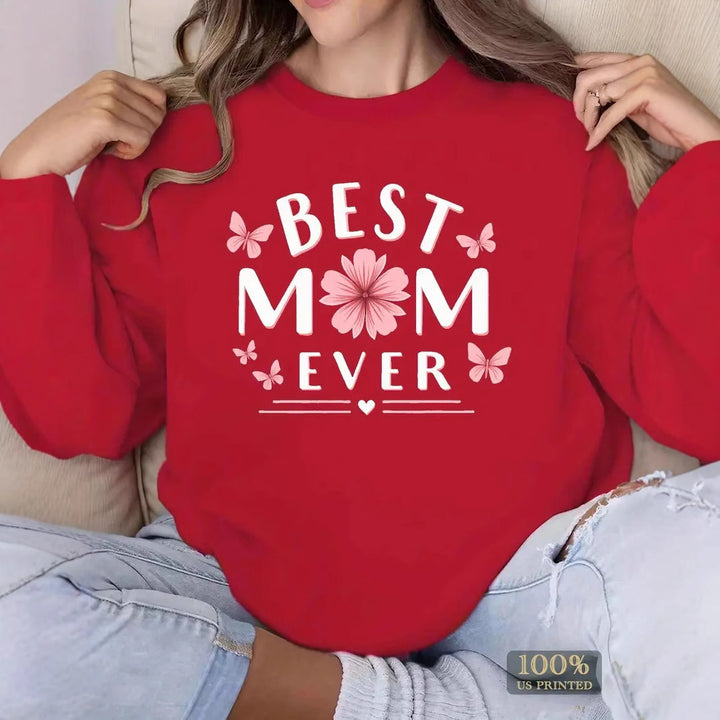 Dame sweatshirt med leken favorittutsagn og blomsterdesign Skjora