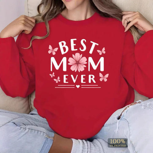Dame sweatshirt med leken favorittutsagn og blomsterdesign Skjora
