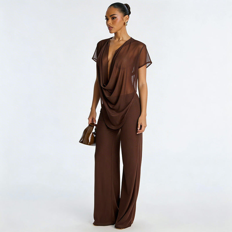 Dame Elegant Oversized-Outlet i flytende materiale Skjora