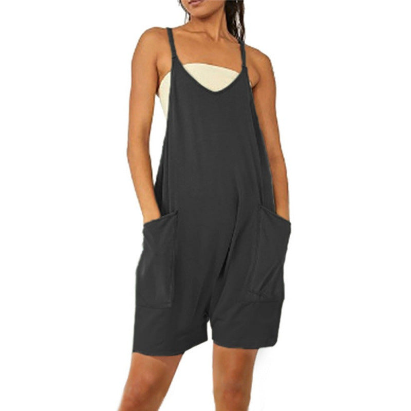 Damer Casual Jumpsuit med dyp utringning og praktiske lommer Skjora