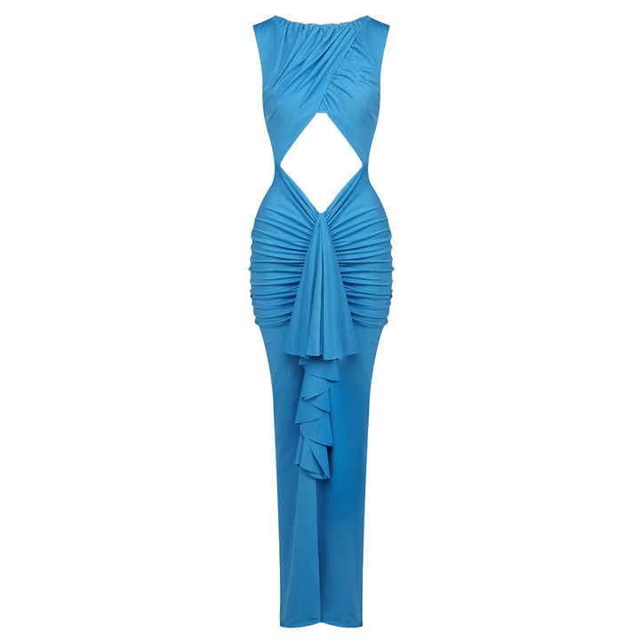 Dame Maxi-kjole med innovative cut-outs og raffinert drapering Skjora